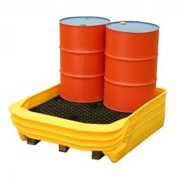 Bacino di stoccaggio e contenimento convertibile modulare Palcon 4 per pallet con 4 fusti da 200 litri